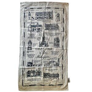Stratford-Upon-Avon Shakespeare Tea Towel 30"X16.5" Temple Island Coll. Cotton